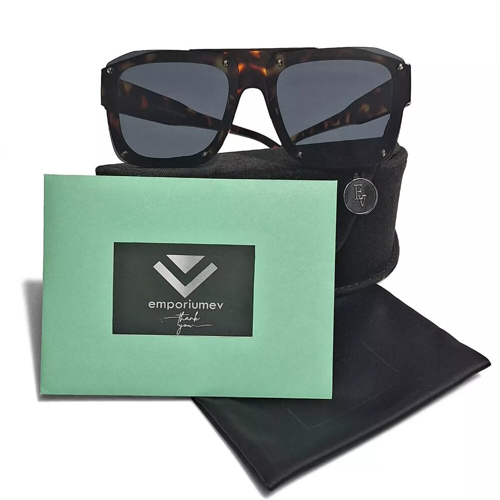 Stylish Rectangular Shield Sunglasses With Havana… - image 7